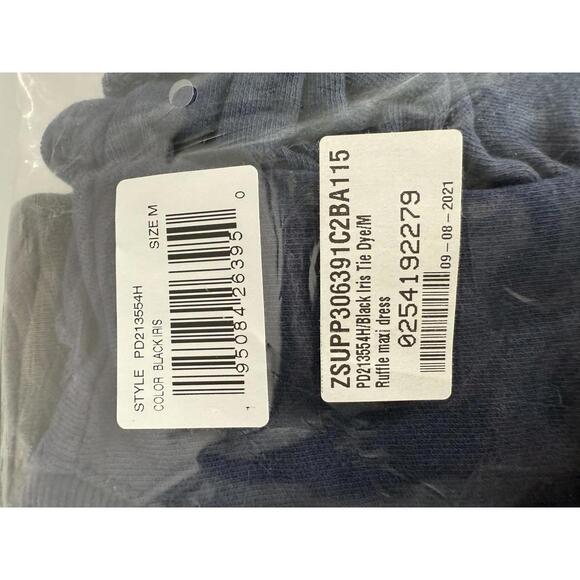 NWT Revolve by Z Supply Black Iris Tie Dye Ruffle Maxi Dress, Size Medium - Picture 4 of 6